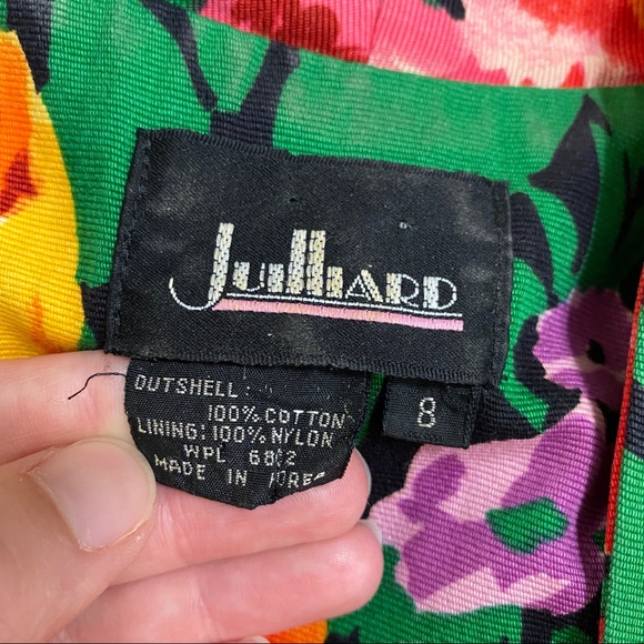 Vintage Julliard Floral Vacation Button Down Puff Sleeve Midi Dress 8 - Picture 7 of 9